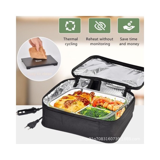 12V Car Lunch Box Heater | Portable Electric Food Warmer with Aluminum Foil