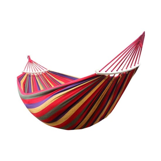 Heavy-Duty Canvas Camping Hammock with Anti-Tip Duckbill Clips - Outdoor Leisure Swing for Travel, Backyard, and