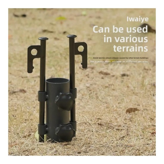 Adjustable Tarp Pole Anchor - Heavy-Duty Tent Guyline Stake for Camping, Canopy, and Sun Shelter