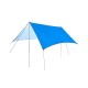 3x3m Outdoor Beach Sun Shade Canopy with Poles - Waterproof Rain Shelter & Picnic Camping Tarp with Ground