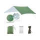 Square Camping Tarp Sun Shelter - Waterproof UV Protection Canopy with Lightweight Silver-Coated Groundsheet for 3-4