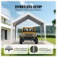 Heavy-Duty 10x20 ft White Replacement Canopy Top for Garage Carport Tent - UV Protected, Weather-Resistant, Easy