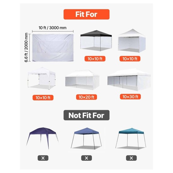 10x10ft Waterproof Pop Up Canopy Tent with UV Protection & Detachable