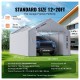 Heavy-Duty 12x20 FT Carport Canopy with UV Protection & Side Walls, Easy Setup Garage