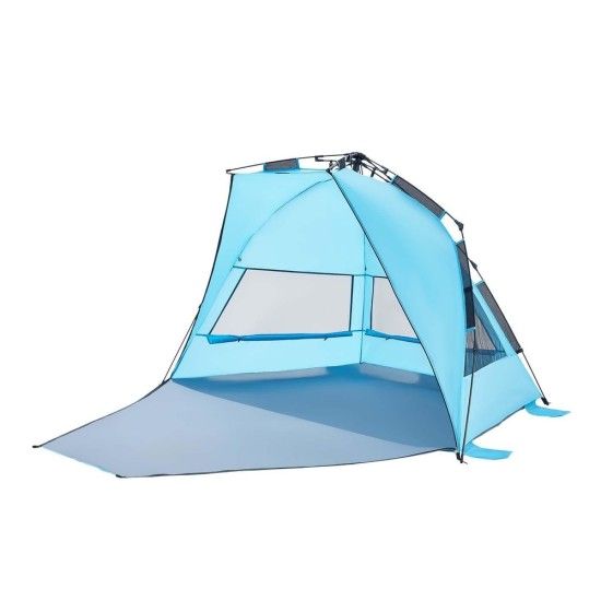 Instant 4-Person Pop-Up Beach Tent | UPF 50+ Sun Shelter with Carry Bag for Camping & Outdoor