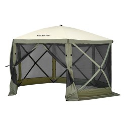 12x12 Ft Pop-Up Screen Tent with 6-Sided Mesh & Privacy Walls for Outdoor Camping &