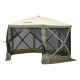 12x12 Ft Pop-Up Screen Tent with 6-Sided Mesh & Privacy Walls for Outdoor Camping &