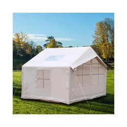 Spacious Inflatable Camping Tent with UV Protection, PE Floor, and Stove Jack - Perfect for Beach, Picnic, and