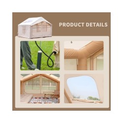 Portable 4-Season Waterproof Camping Tent for 2-10 Person | Family Glamping House with Oxford Cloth for Outdoor
