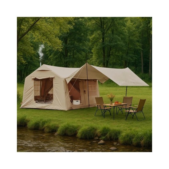 12-Person Outdoor Inflatable Tent, 400x300x210cm Spacious Structure with Easy Carry Bag - Camping Picnic