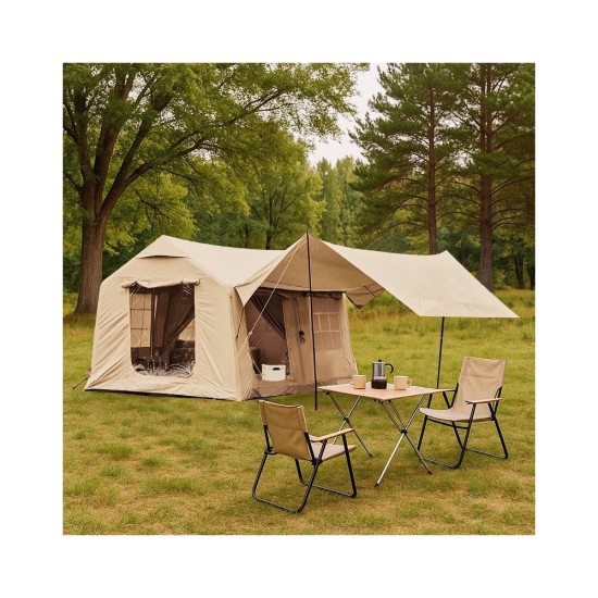 12-Person Outdoor Inflatable Tent, 400x300x210cm Spacious Structure with Easy Carry Bag - Camping Picnic