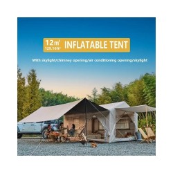 12 Sqm Waterproof Inflatable Camping Tent - Portable Oxford Cloth Outdoor House for Picnics &