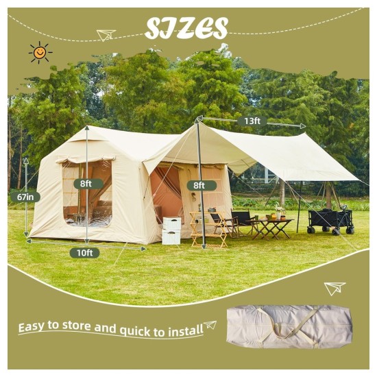 Large Outdoor Inflatable Camping Tent, Waterproof & Explosion-Proof Portable Air House for Family