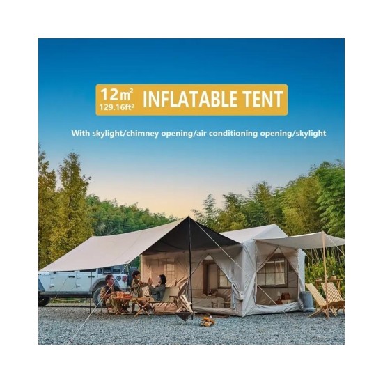 Large Outdoor Inflatable Camping Tent, Waterproof & Explosion-Proof Portable Air House for Family
