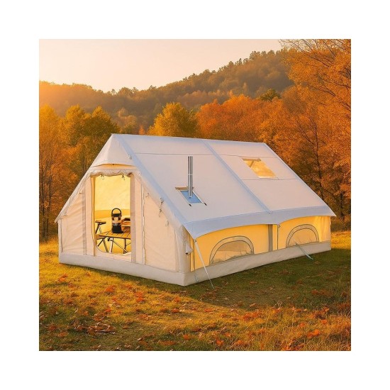 Inflatable Camping Shelter Tent with Rainfly - Large Outdoor Family Tent, Easy Setup, Durable &