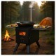 Portable 86-Inch Alloy Steel Wood Stove with Chimney | 1400in³ Firebox for Outdoor Camping &