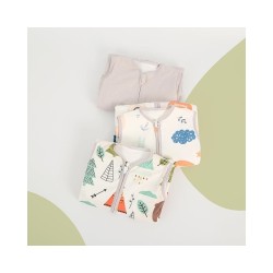 Baby Sleeping Bag 2-Layer Cotton Knit Footed Pajamas, All-Season Wearable Blanket for Infants &