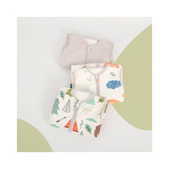 Baby Sleeping Bag 2-Layer Cotton Knit Footed Pajamas, All-Season Wearable Blanket for Infants &