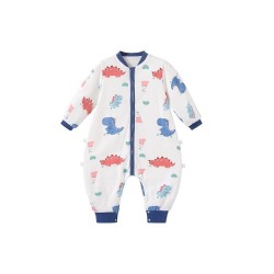 Baby Sleep Sack Cotton Double-Layer Spring & Autumn, Kids Arms-Out Sleep Bag for Cool Rooms, Anti-Kick Blanket for