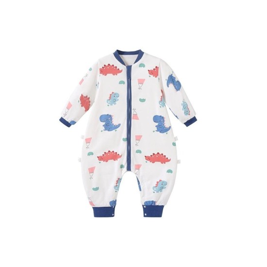 Baby Sleep Sack Cotton Double-Layer Spring & Autumn, Kids Arms-Out Sleep Bag for Cool Rooms, Anti-Kick Blanket for