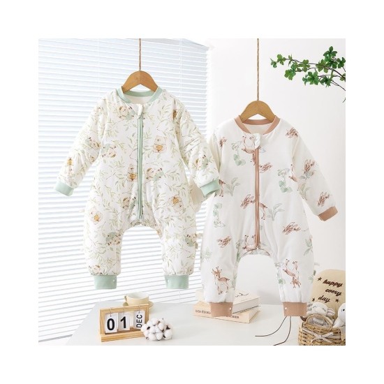 Baby Winter Sleep Sack 120g Quilted Wearable Blanket, Zip-Up Footed Sleeping Bag for Infants & Toddlers, Detachable