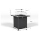 28 Inch Propane Fire Pit Table, 50,000 BTU Gas Firepit with Wicker-Look Rattan Base, Tempered Glass Tabletop & Glass
