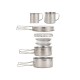 Ultralight Stainless Steel 8-Piece Camping Cookware Set | Compact Folding Pot & Pan Combo for 5-6 Person Backpacking