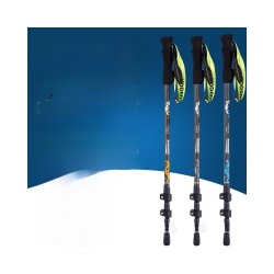Kodeno Outdoor Snow Leopard 3 Carbon Fiber Trekking Poles - 3-Section Telescopic Folding Hiking Sticks with External
