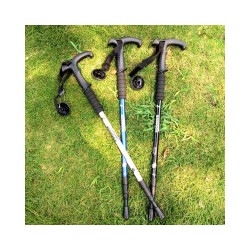 3-Section Aluminum Trekking Pole with T-Grip and Twist Lock for Hiking, Walking, and Outdoor